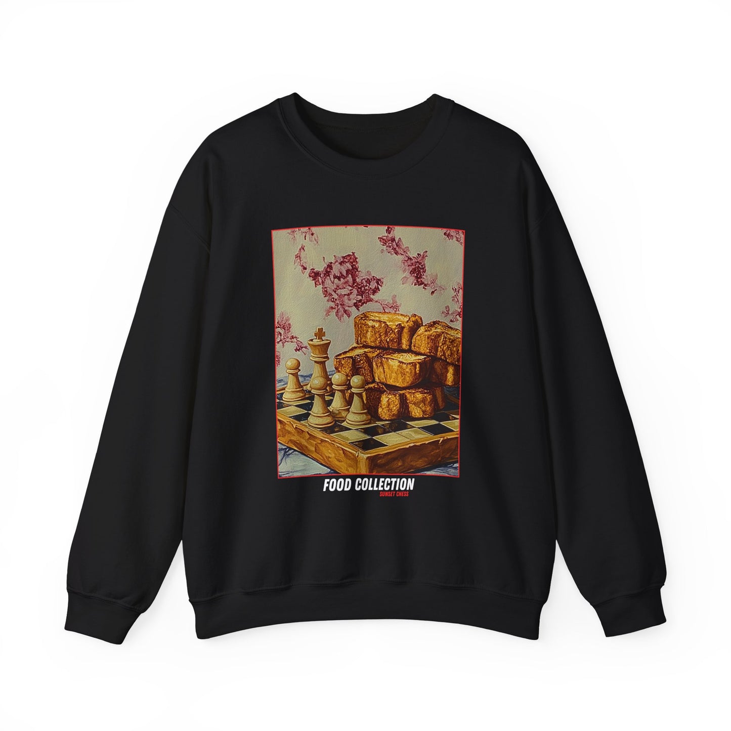 French Toast Sticks - Black Chess Crewneck Sweater
