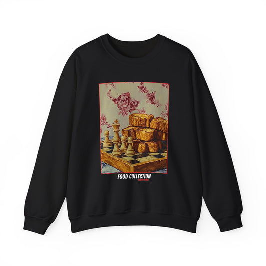 French Toast Sticks - Black Chess Crewneck Sweater