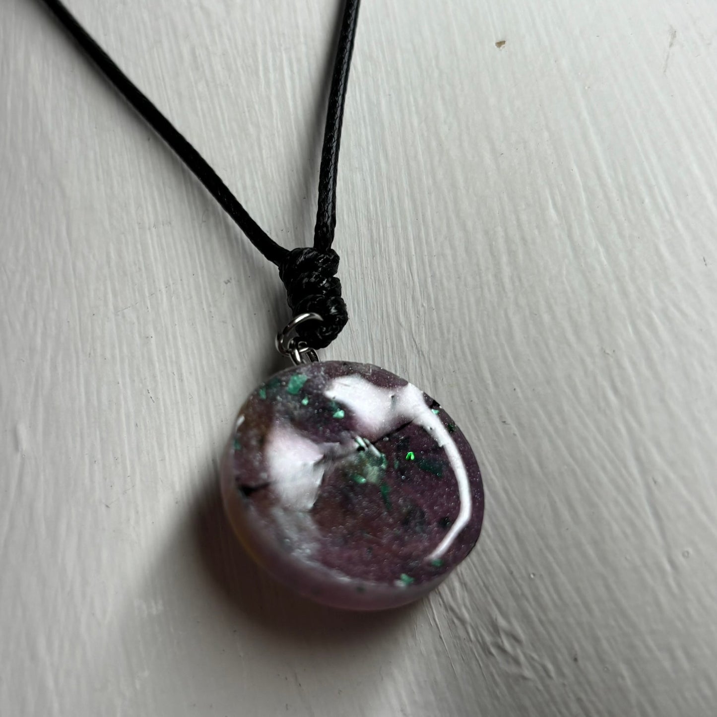 Sanded Purple Pawn - Handmade Resin Chess Necklace