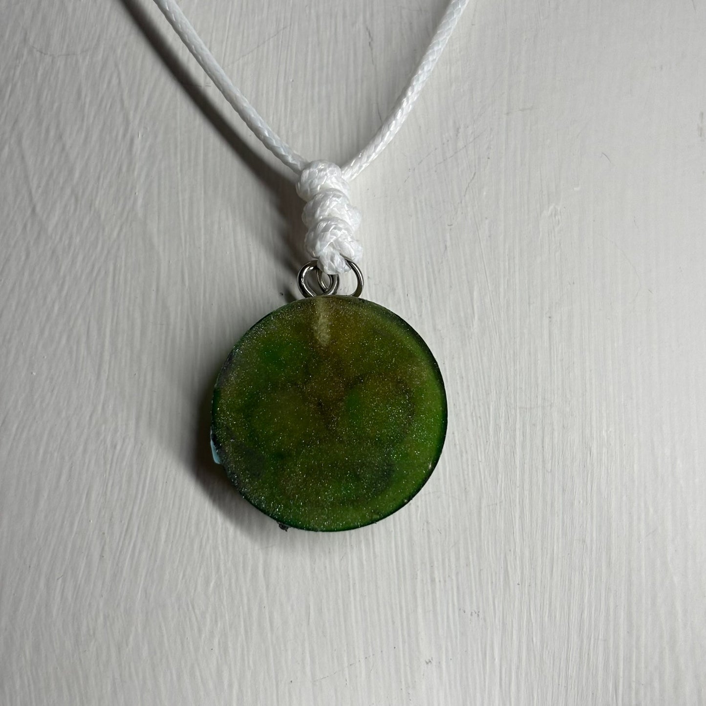 Swamp Green King - Handmade Resin Chess Necklace