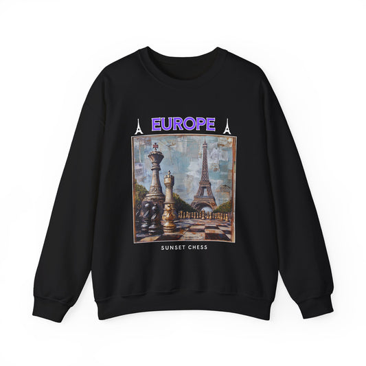 The Eiffel Tower - Black Chess Crewneck Sweater