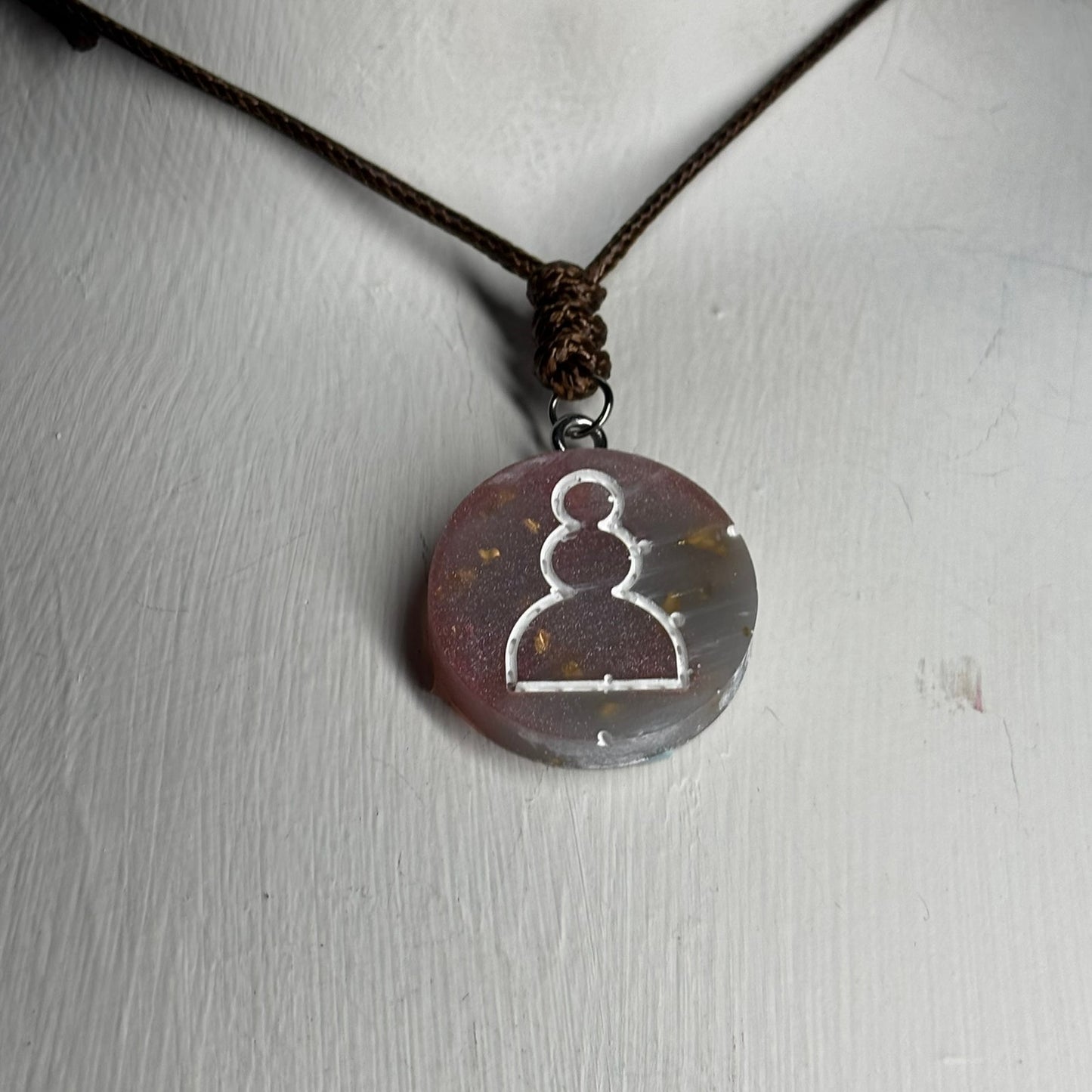 Vintage Crystal Pawn - Handmade Resin Chess Necklace