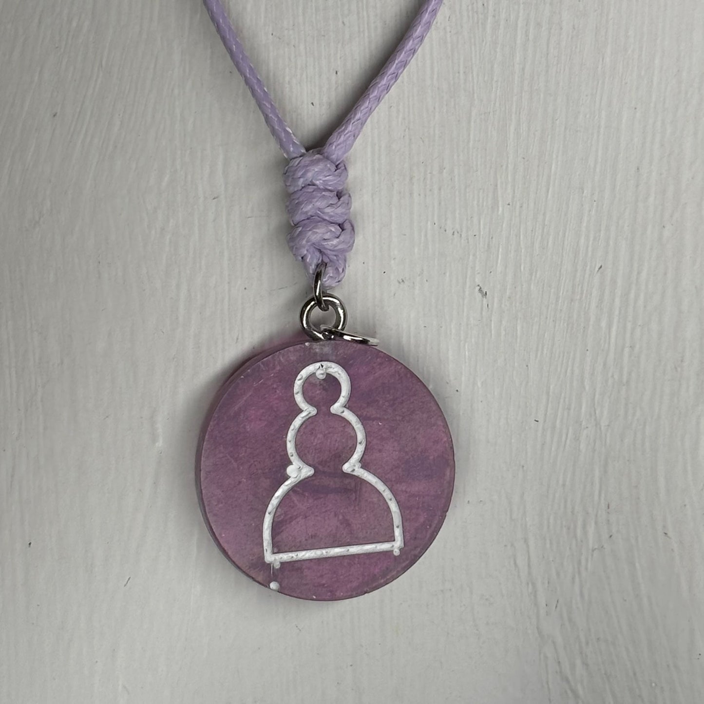 Slick Purple Pawn - Handmade Resin Chess Necklace
