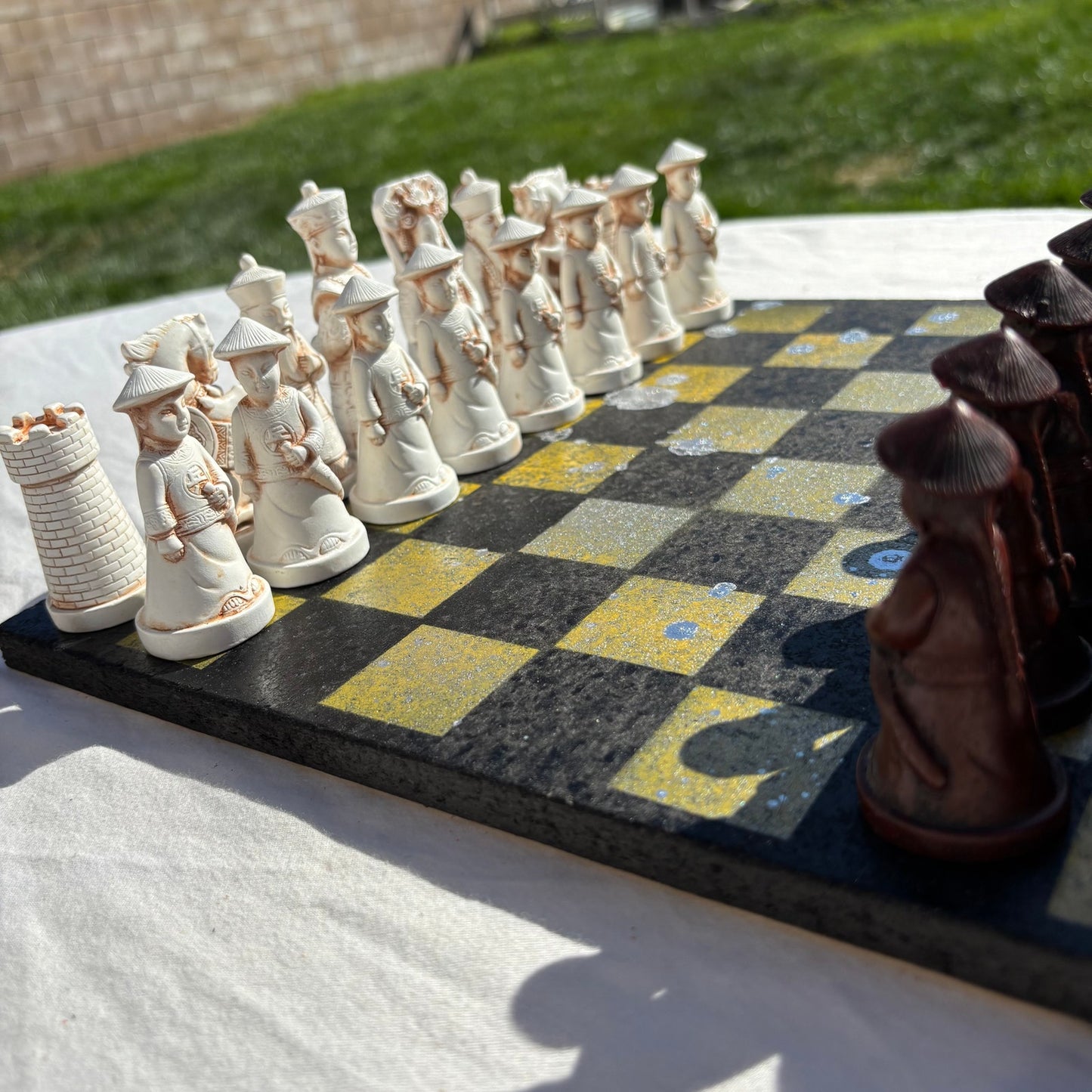 Yellow & Black Stealth - Chinese Edition Chess Set