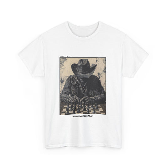 Run it Back Cowboy - White Chess T Shirt
