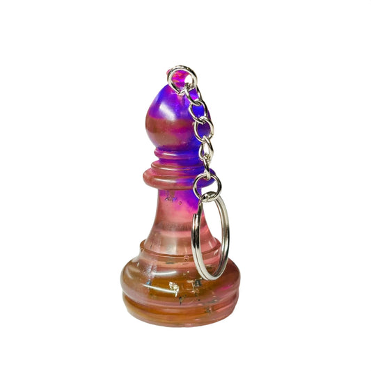 Violet Purple Mixed Bishop - Handmade Resin Keychain - Large Edition