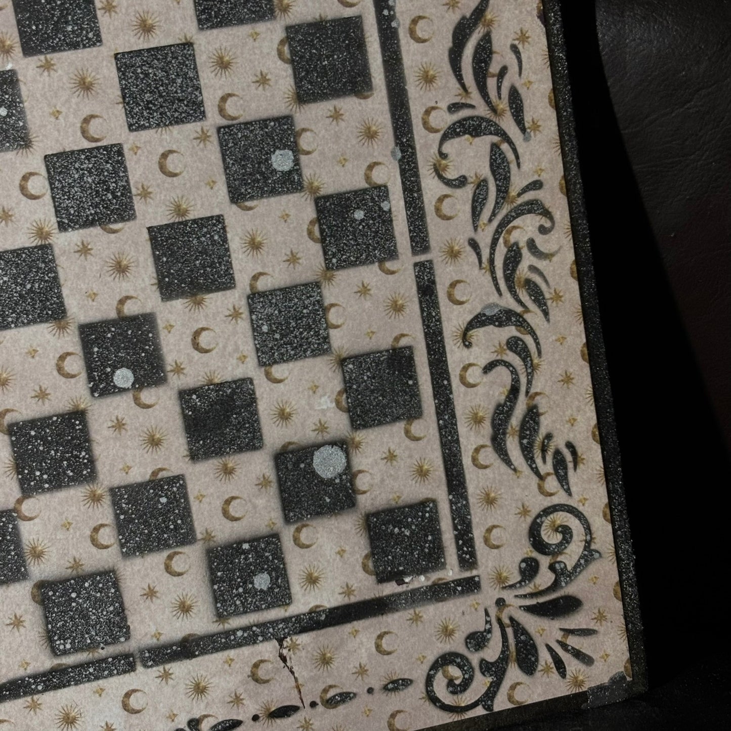 Cream Moon - Scrapbook Chess Board