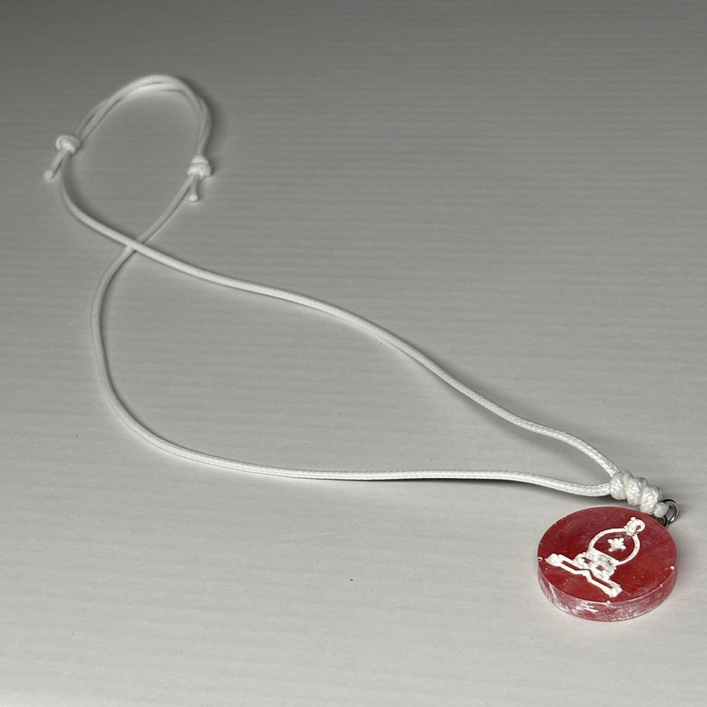 Red Bishop - Handmade Resin Chess Necklace