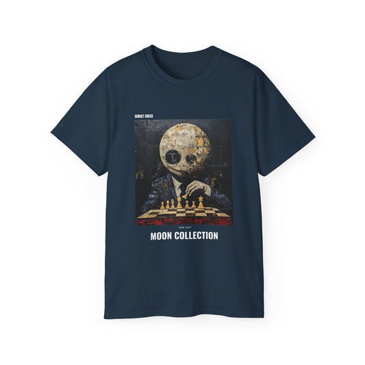 Moon Head - Dusk Blue Chess T Shirt