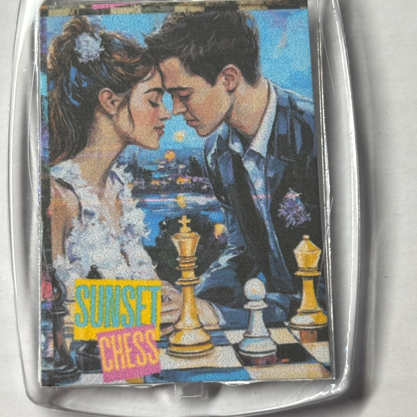 Just Married - Chess  Photo Keychain