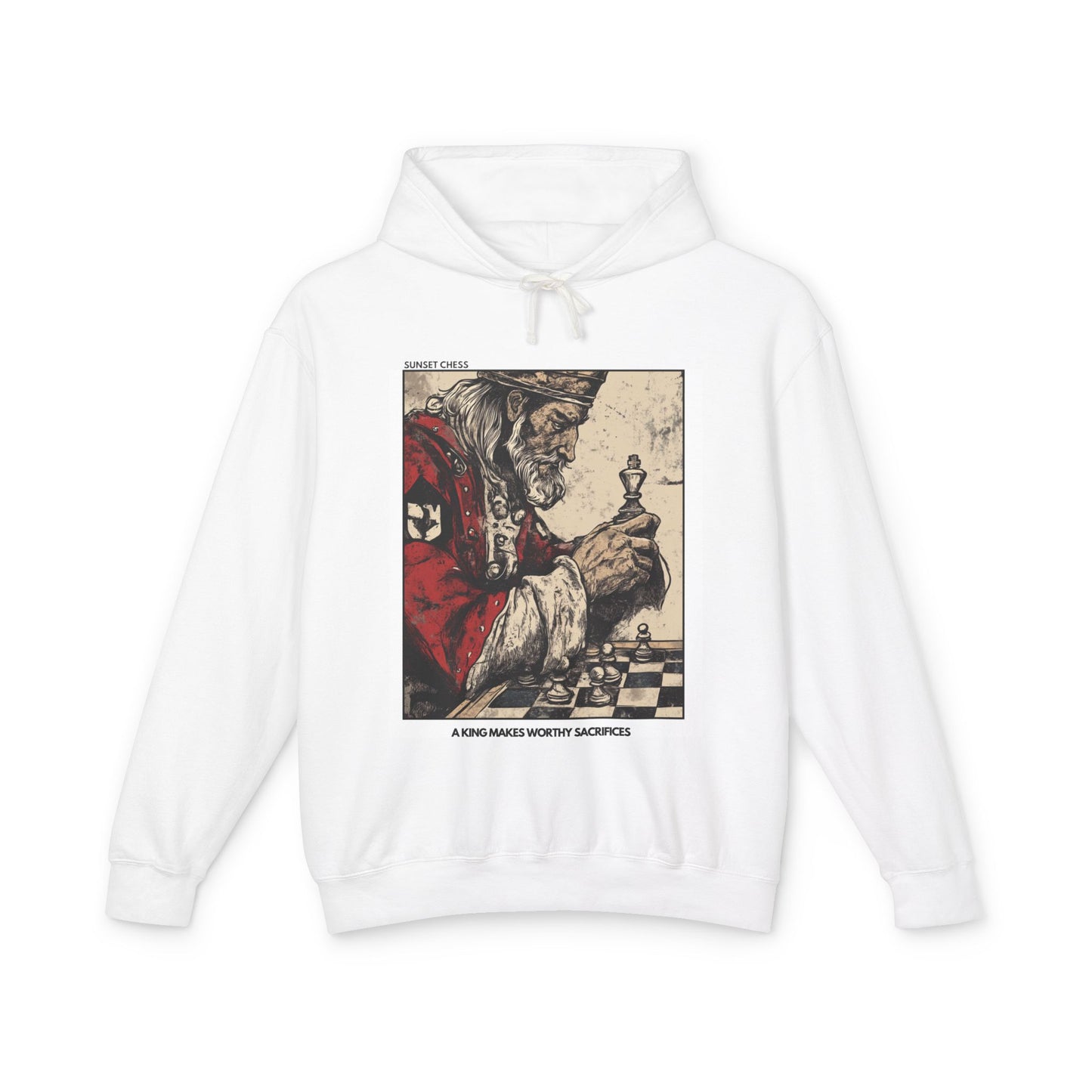 A King's Sacrifice - White Chess Hoodie
