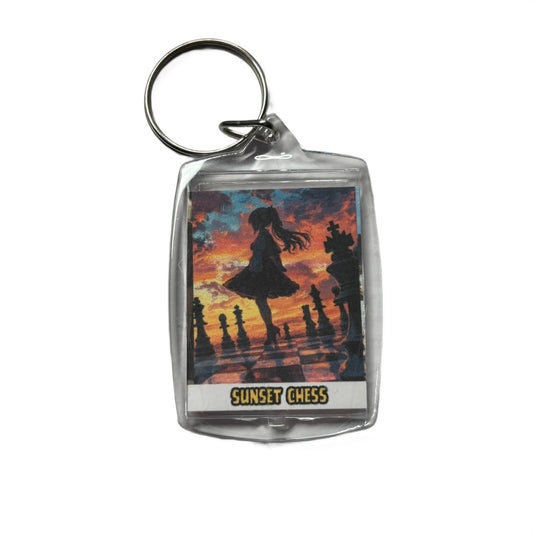 Sunset Dance - Chess  Photo Keychain