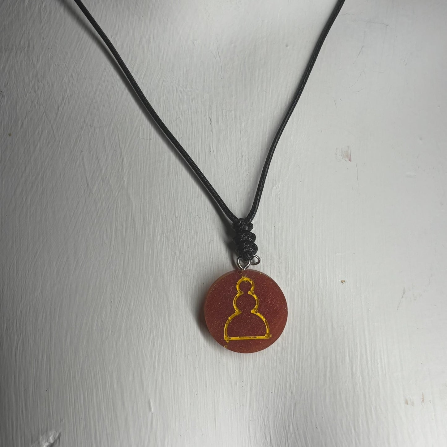 Dark Red Pawn - Handmade Resin Chess Necklace