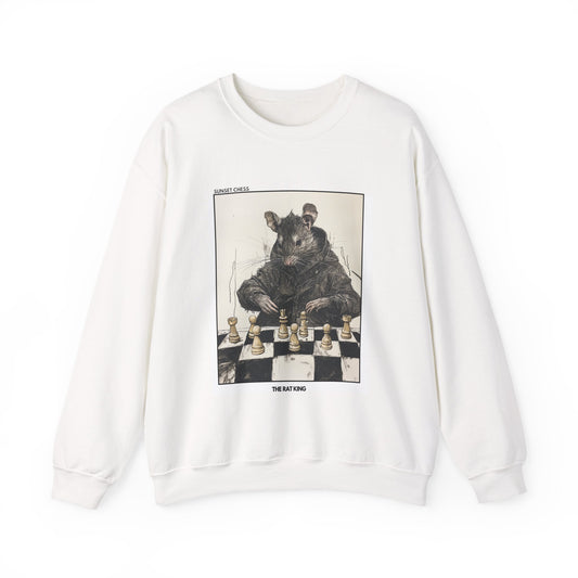 The Rat Queen - White Chess Crewneck Sweater
