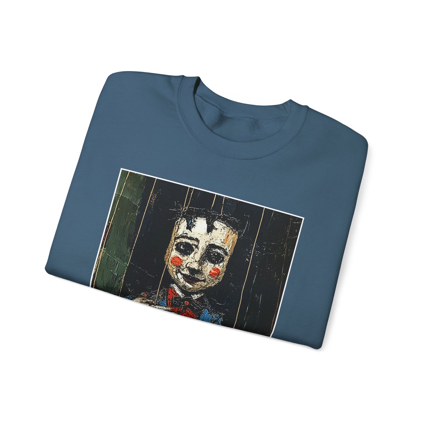 The Puppet Prince - Blue Jean Colored Chess Crewneck Sweater