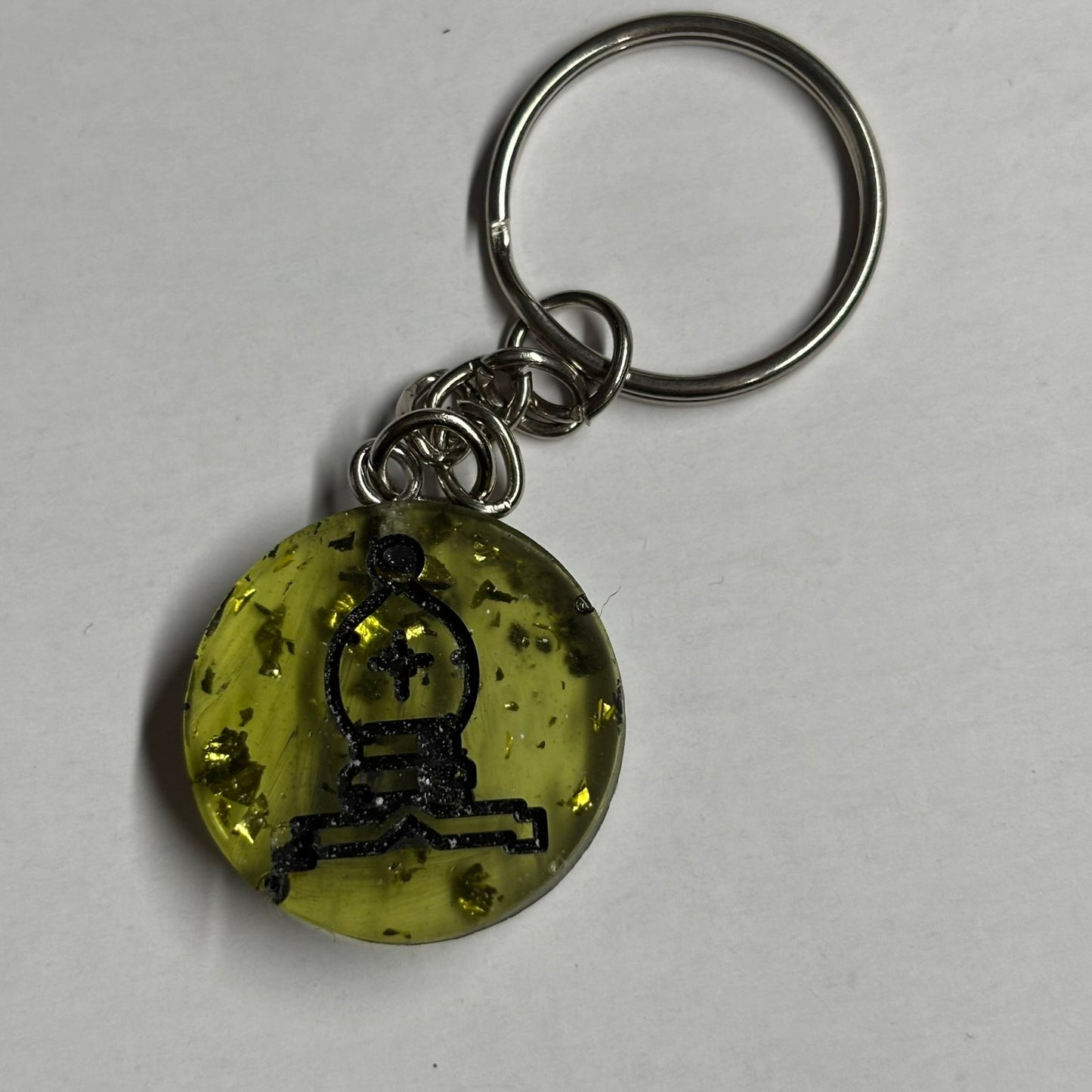 Forest Green Bishop - Handmade Resin Keychain