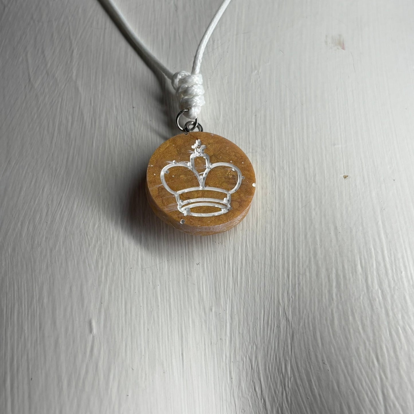 Golden King - Handmade Resin Chess Necklace