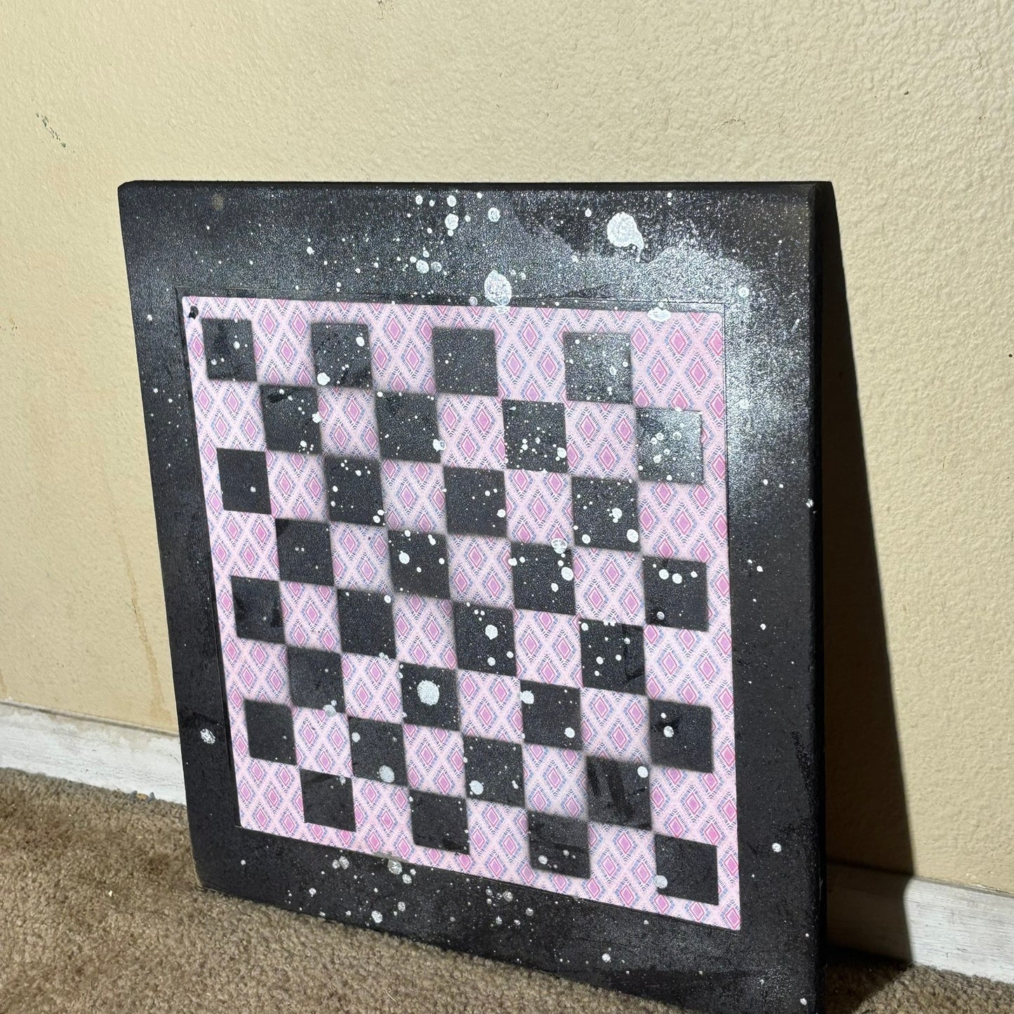 Pink Blue Pattern - Large Scrapbook Chess Board