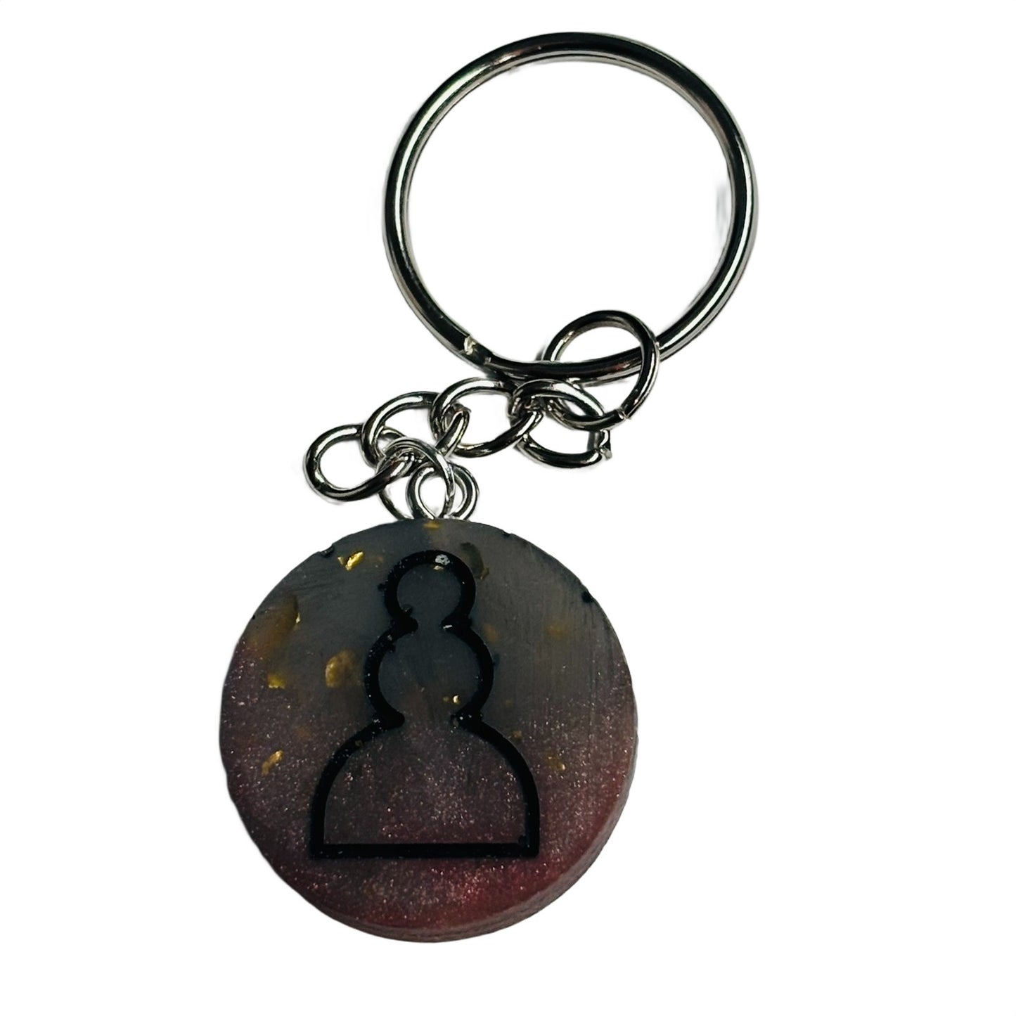 Dark Silver Pawn - Handmade Resin Keychain