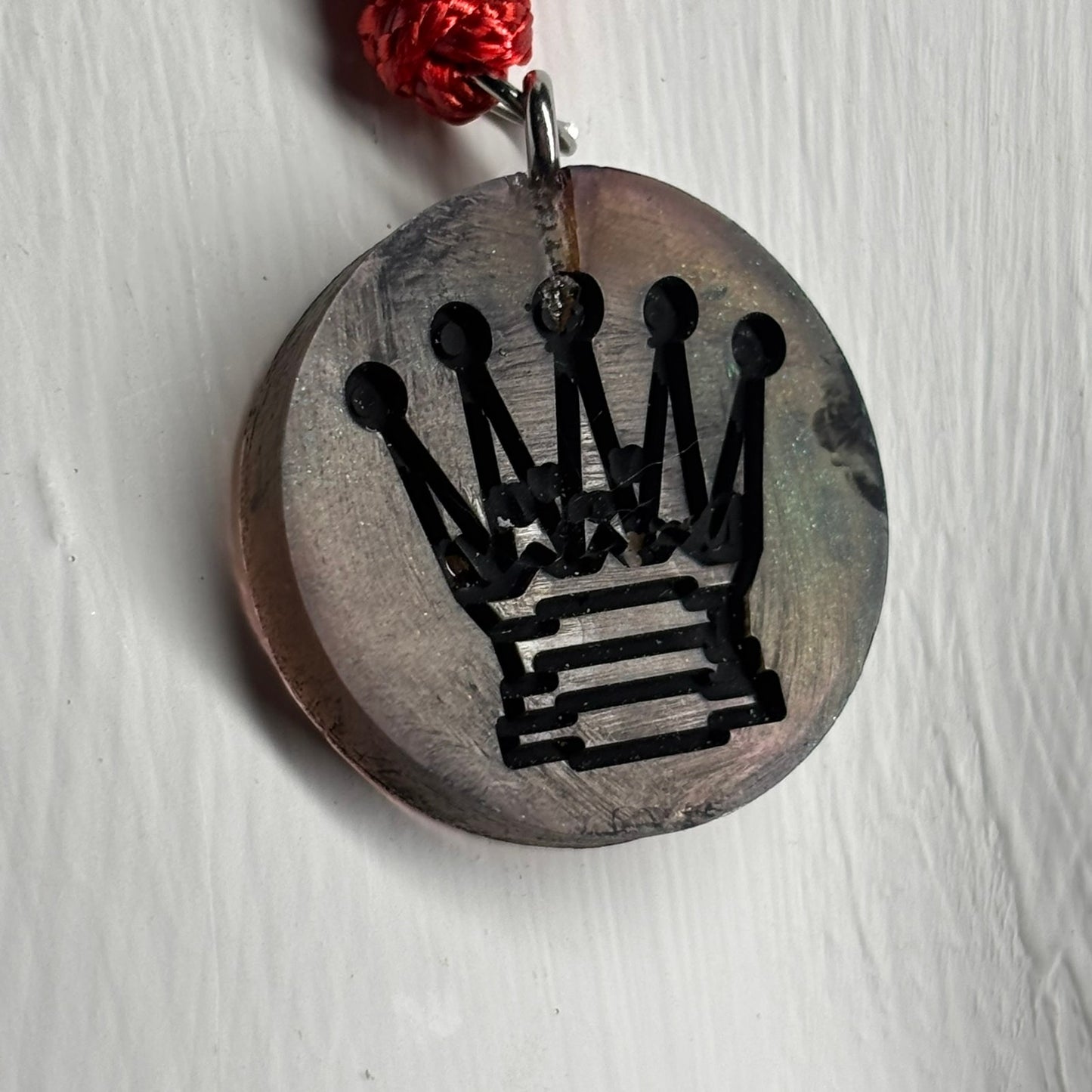 The Dark Queen - Handmade Resin Chess Necklace