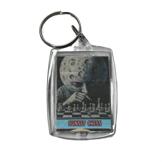 Moon Head - Chess  Photo Keychain
