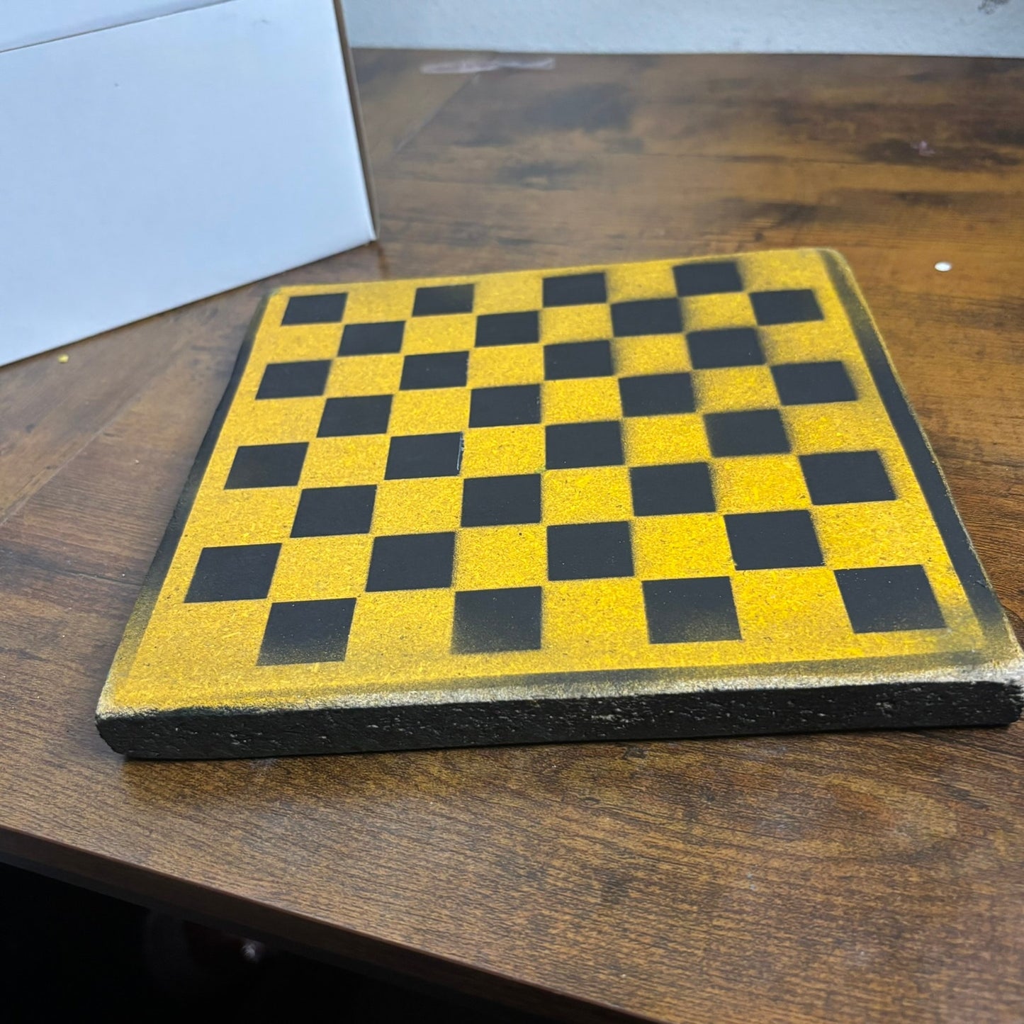 Yellow & Black - Painted Double Sided Chess Board
