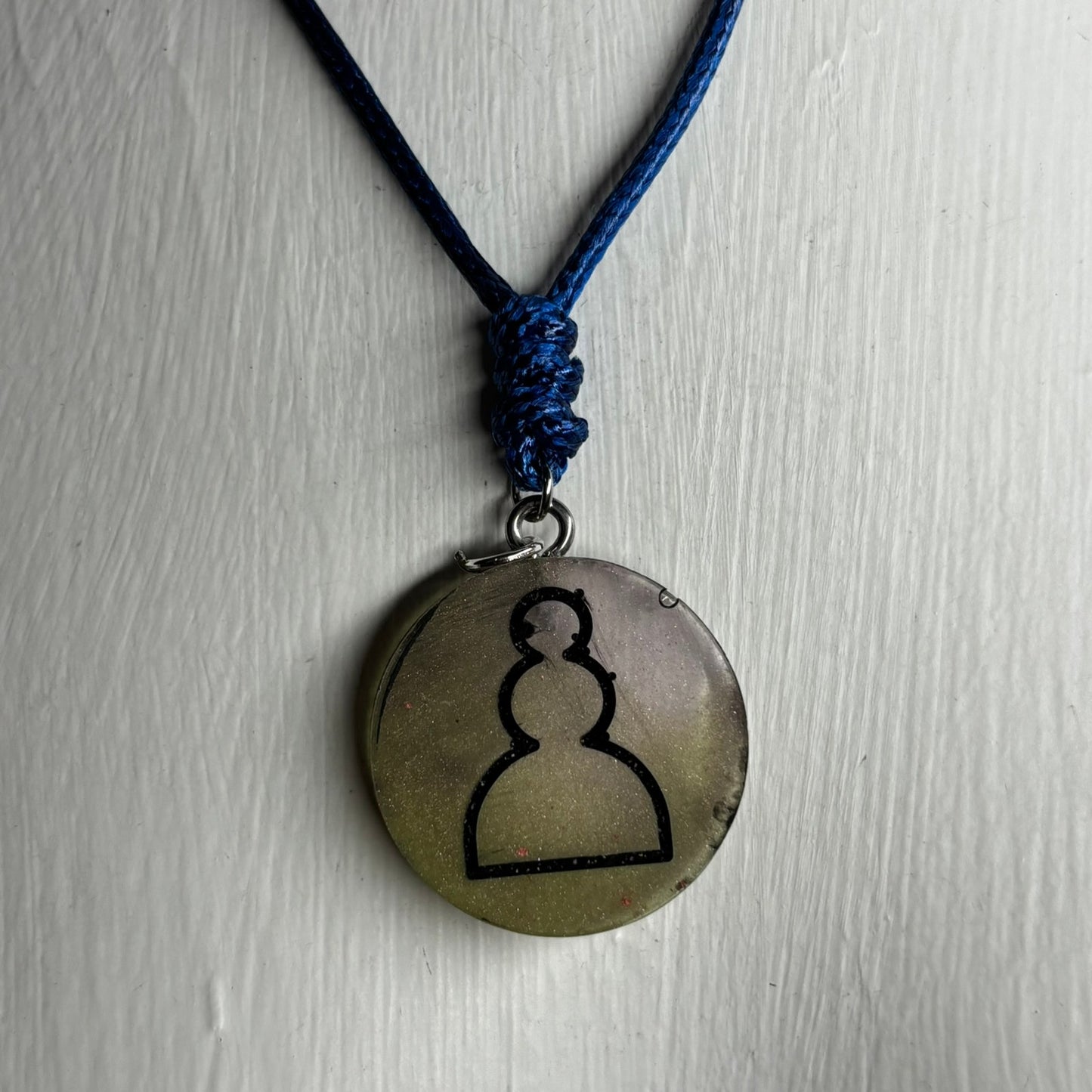 Vintage Green Pawn - Handmade Resin Chess Necklace