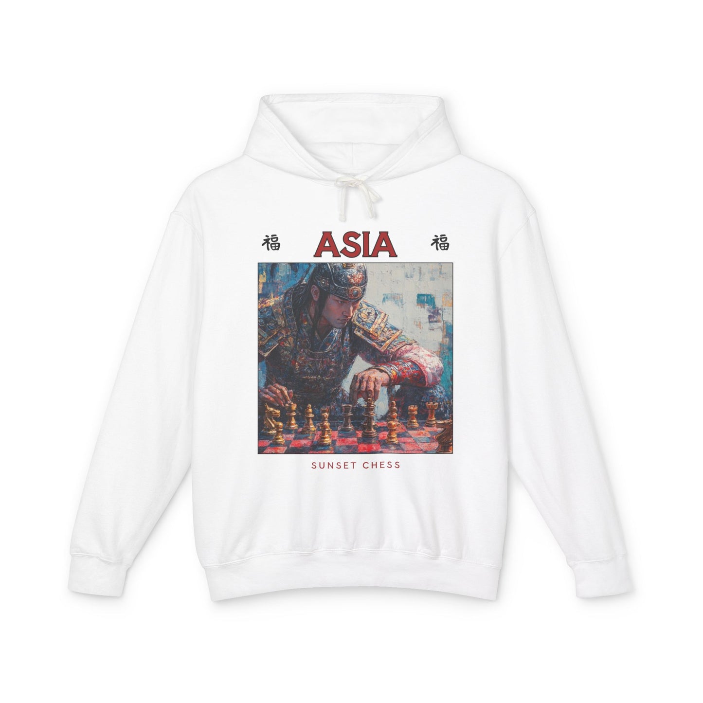 Asian Warrior - White Chess Hoodie