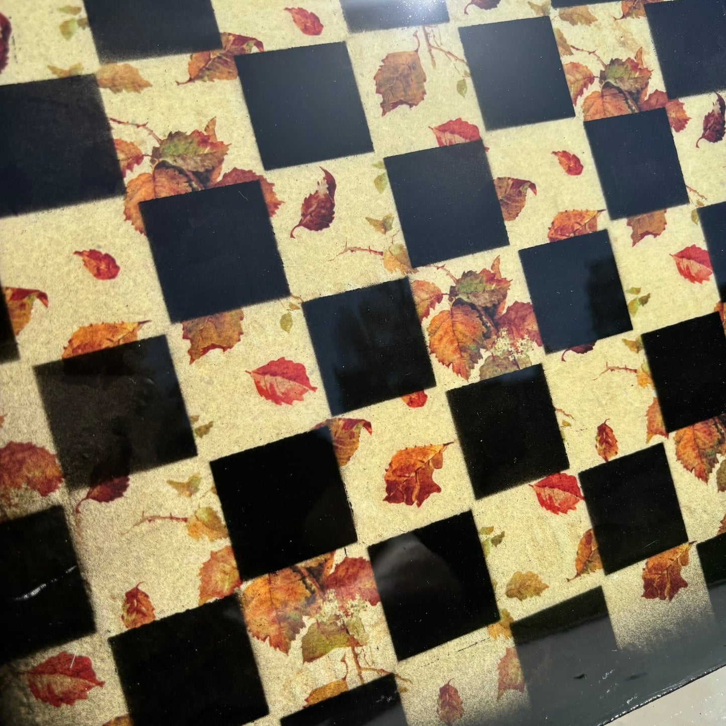Autumn Leaves - Resin Coated Chess Board