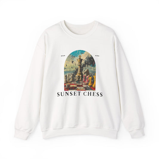Chess War Zone - White Crewneck Sweater