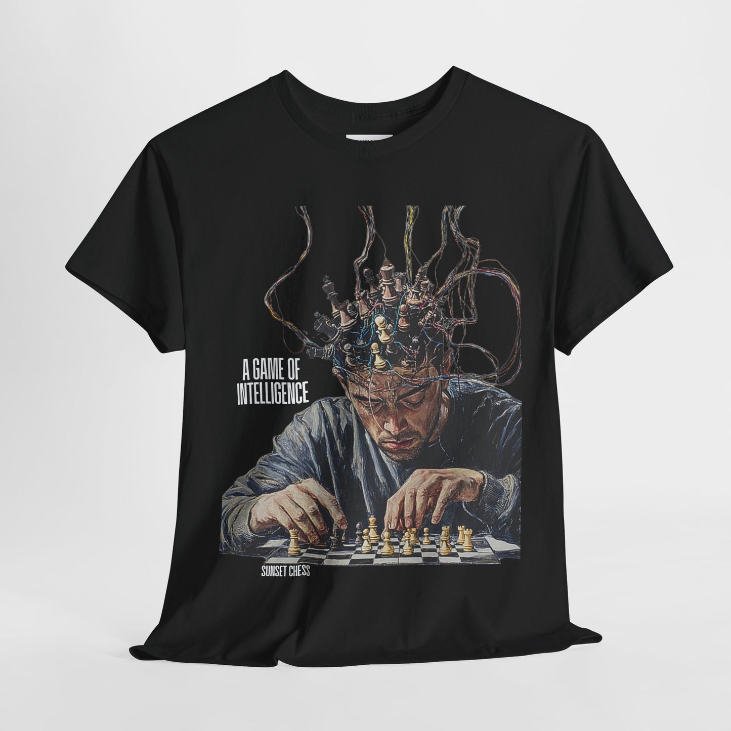 A Game of Intelligence - Black Chess Tee - Unisex Heavy Cotton Tee