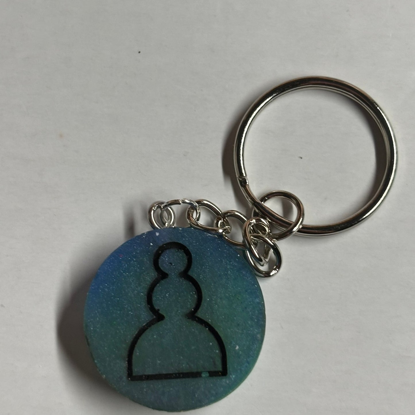 Aqua Green Pawn - Handmade Resin Keychain