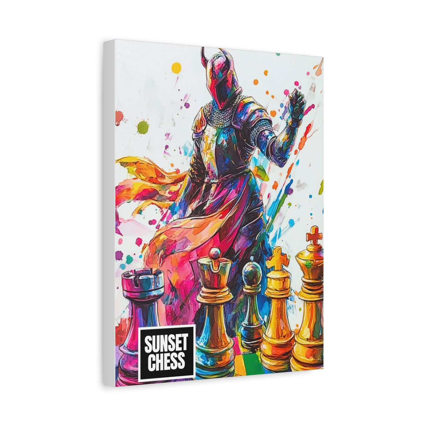 Knights Withdrawal - Canvas Chess Print 12"x16"