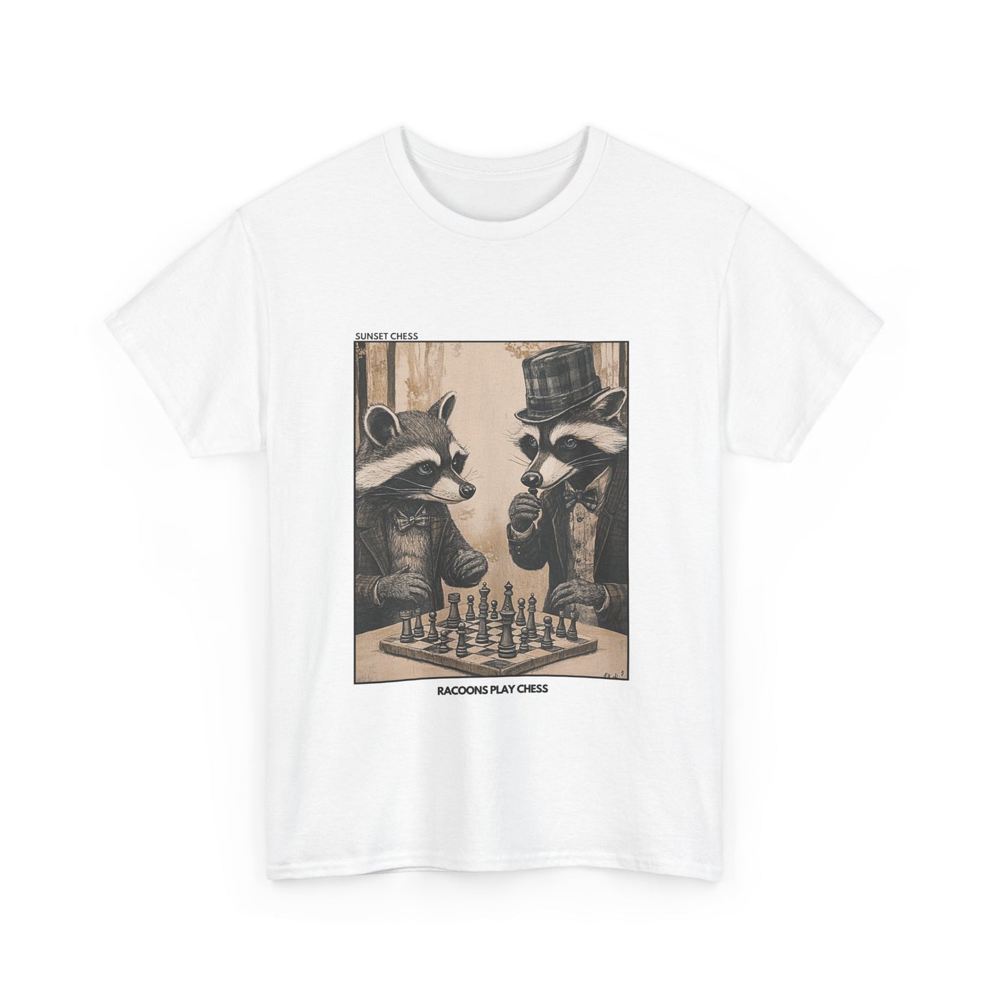 Racoons Play Chess - White Chess T Shirt