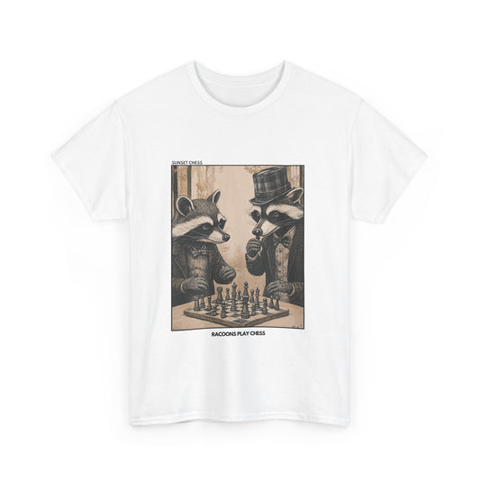 Racoons Play Chess - White Chess T Shirt