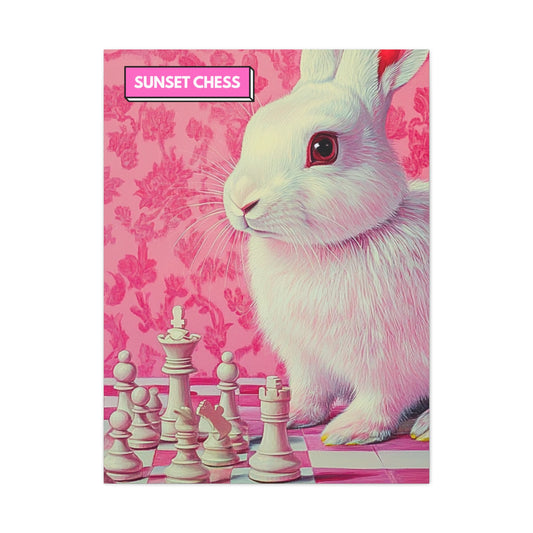 Snow Bunny Plays Chess - Canvas Chess Print 30"x40"