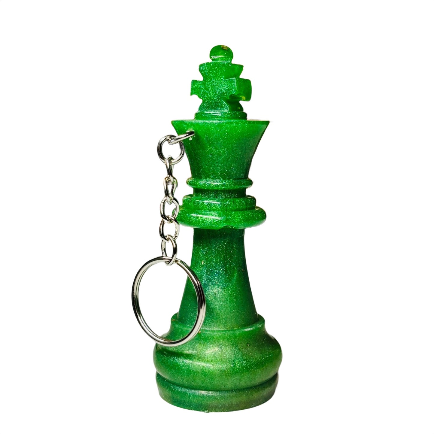 Solid Green King - Handmade Resin Keychain - Large Edition