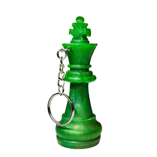Solid Green King - Handmade Resin Keychain - Large Edition