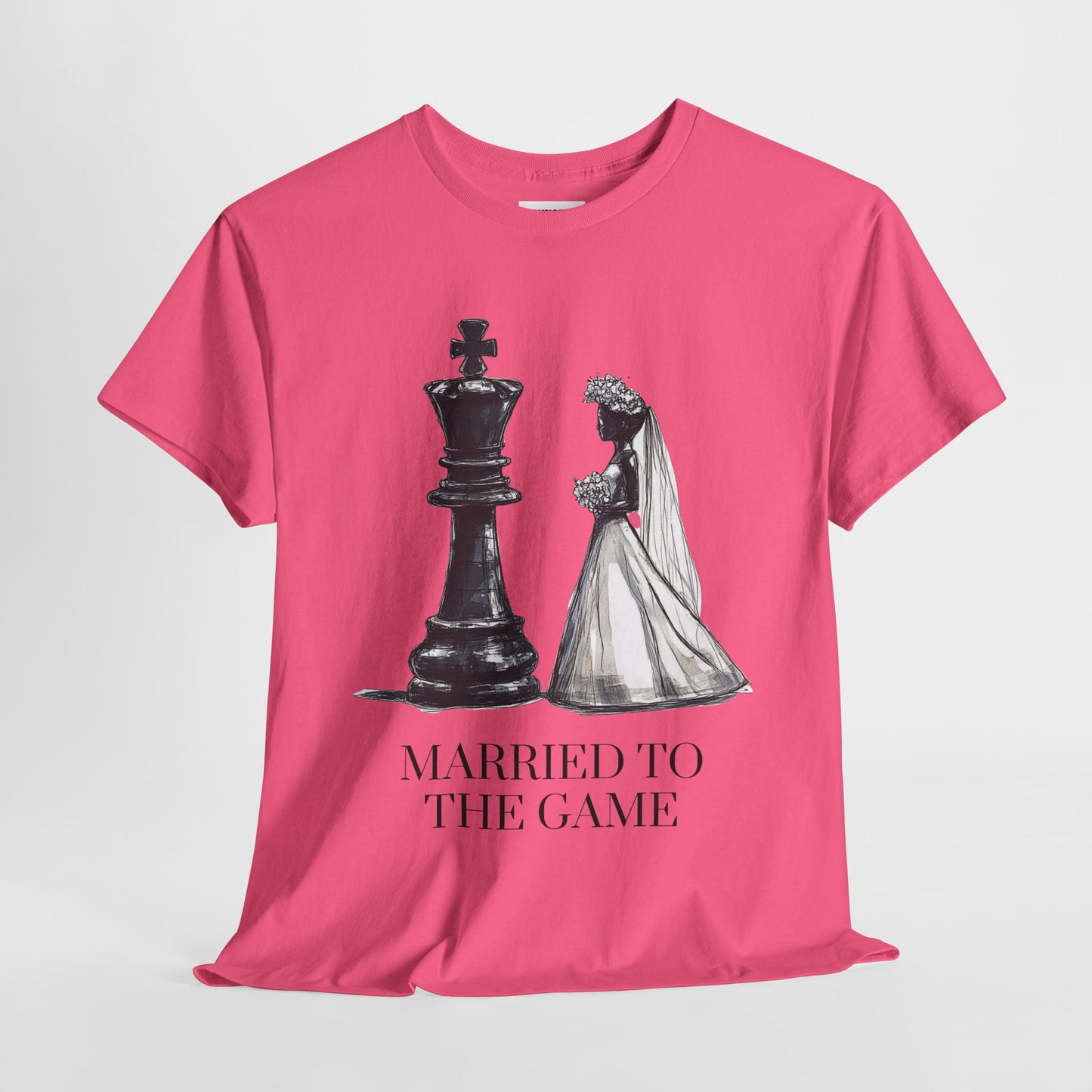 Hot Pink - Married to the Game - Unisex Heavy Cotton Chess Tee