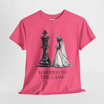 Hot Pink - Married to the Game - Unisex Heavy Cotton Chess Tee