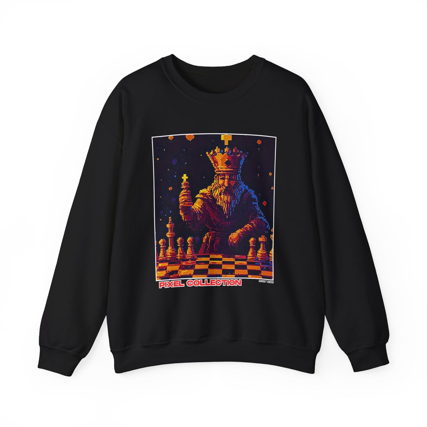 Pixel King - Black Chess Crewneck Sweater