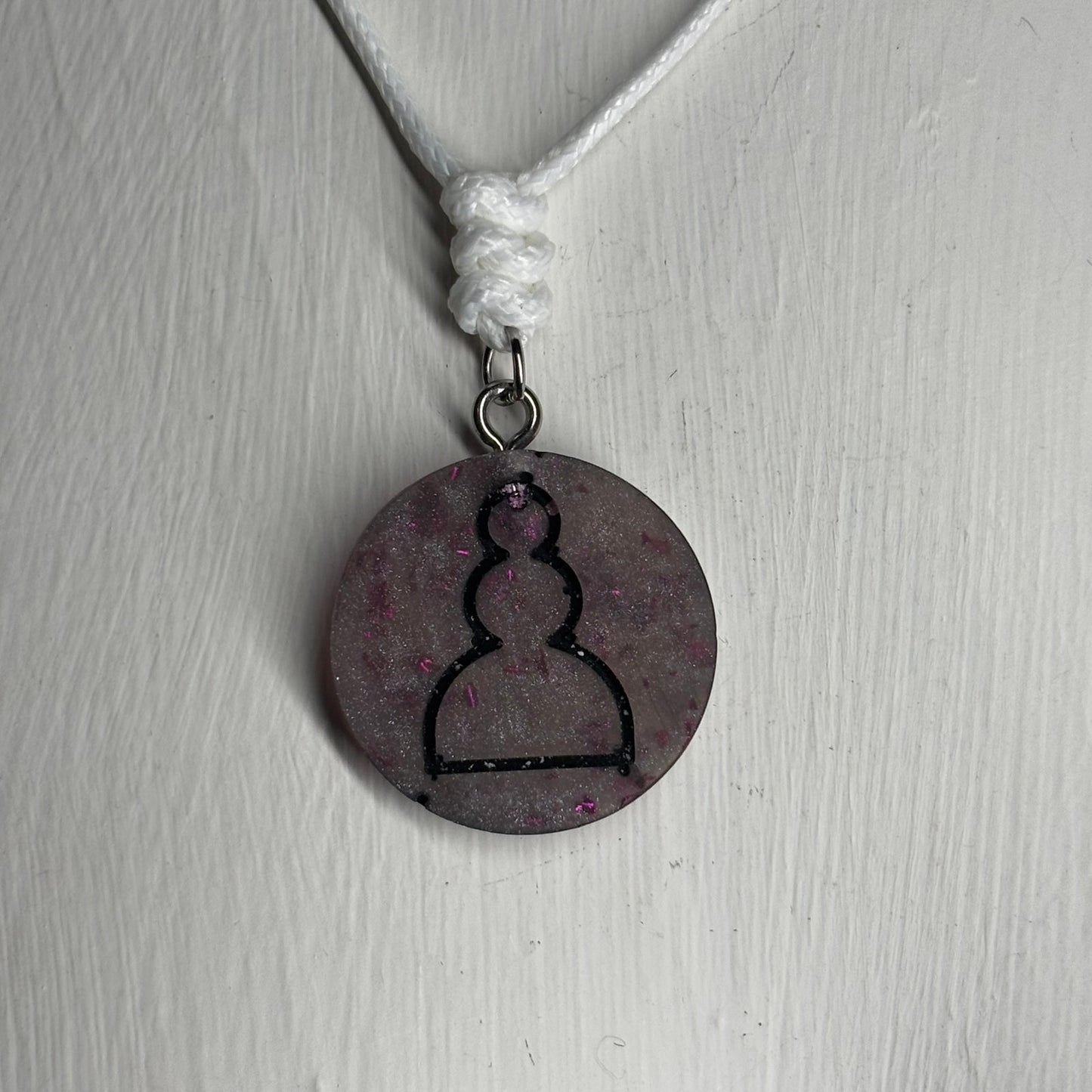 Midnight Purple Pawn - Handmade Resin Chess Necklace