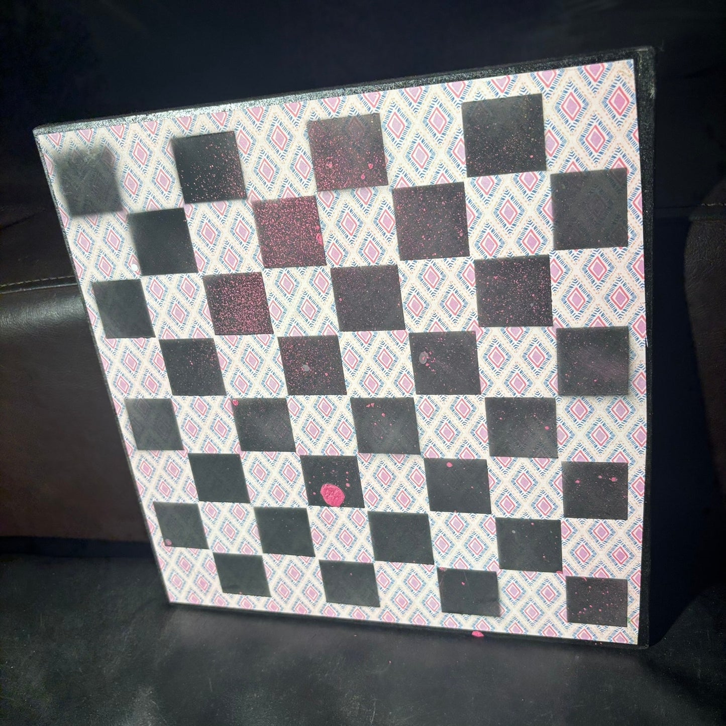 Light Pink & Blue - Scrapbook Chess Board