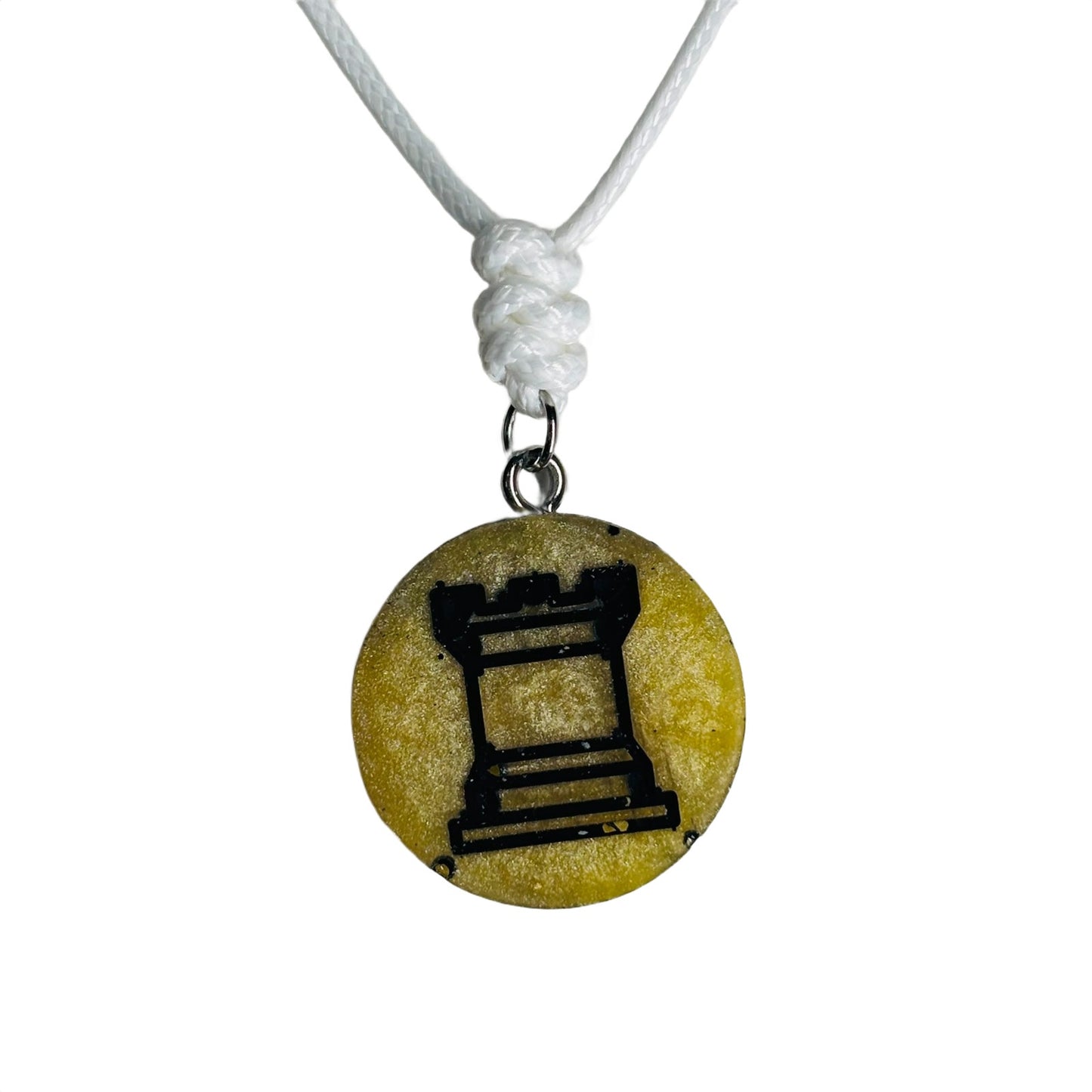 Yellow Supreme Rook - Handmade Resin Chess Necklace