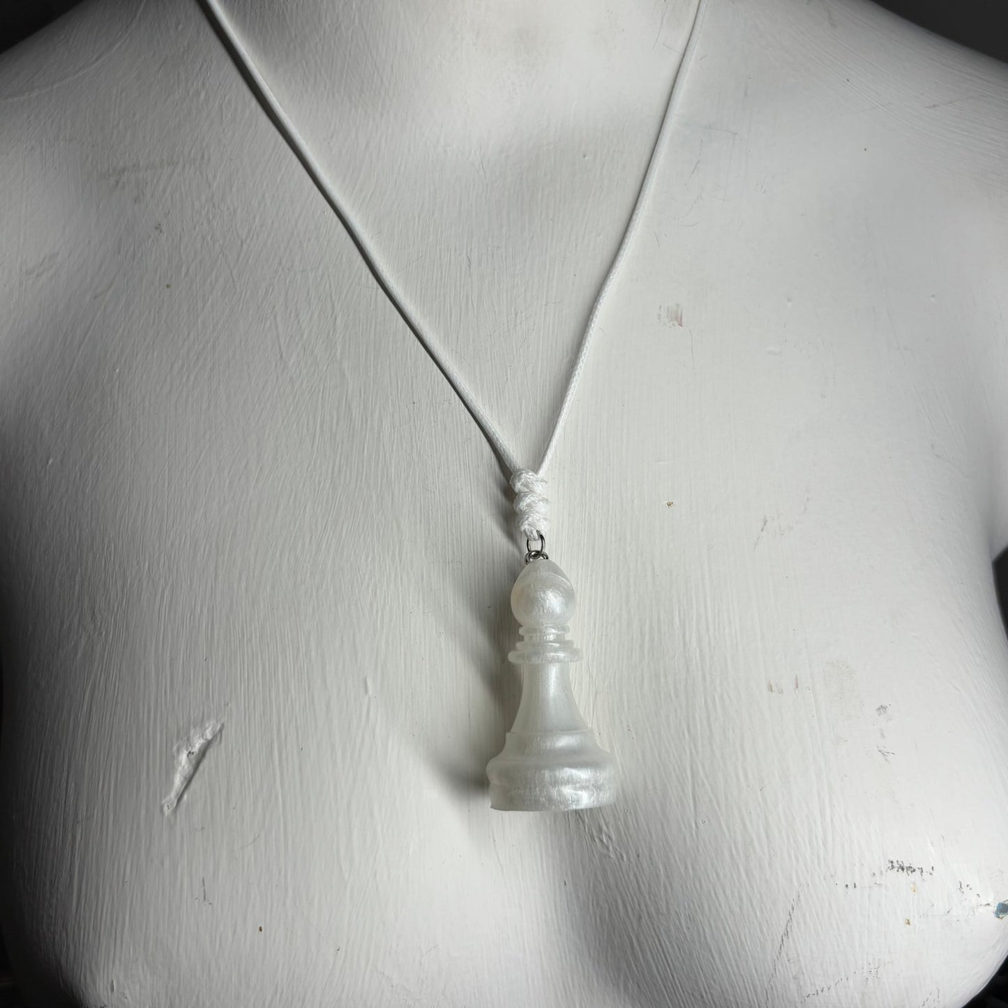 Supreme White - Handmade Resin Chess Necklace