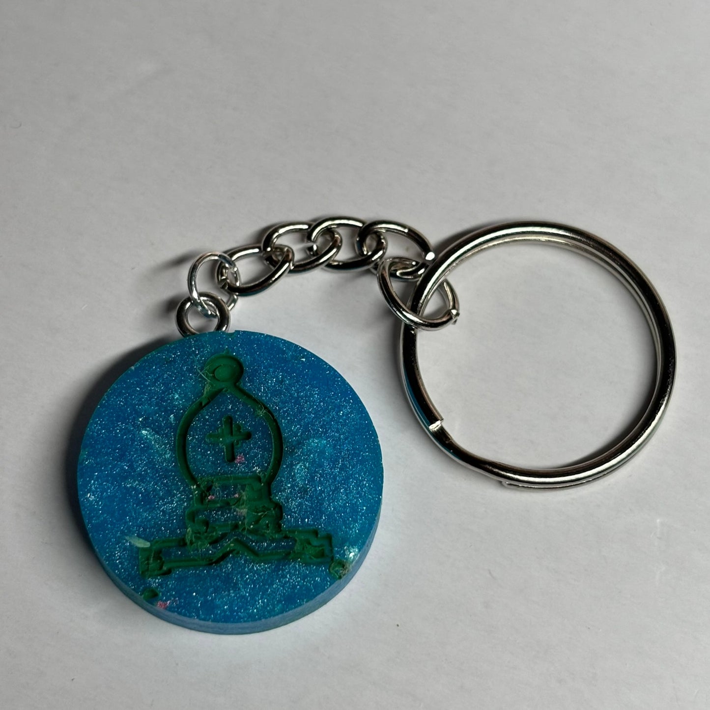 Sea Blue Bishop - Handmade Resin Keychain