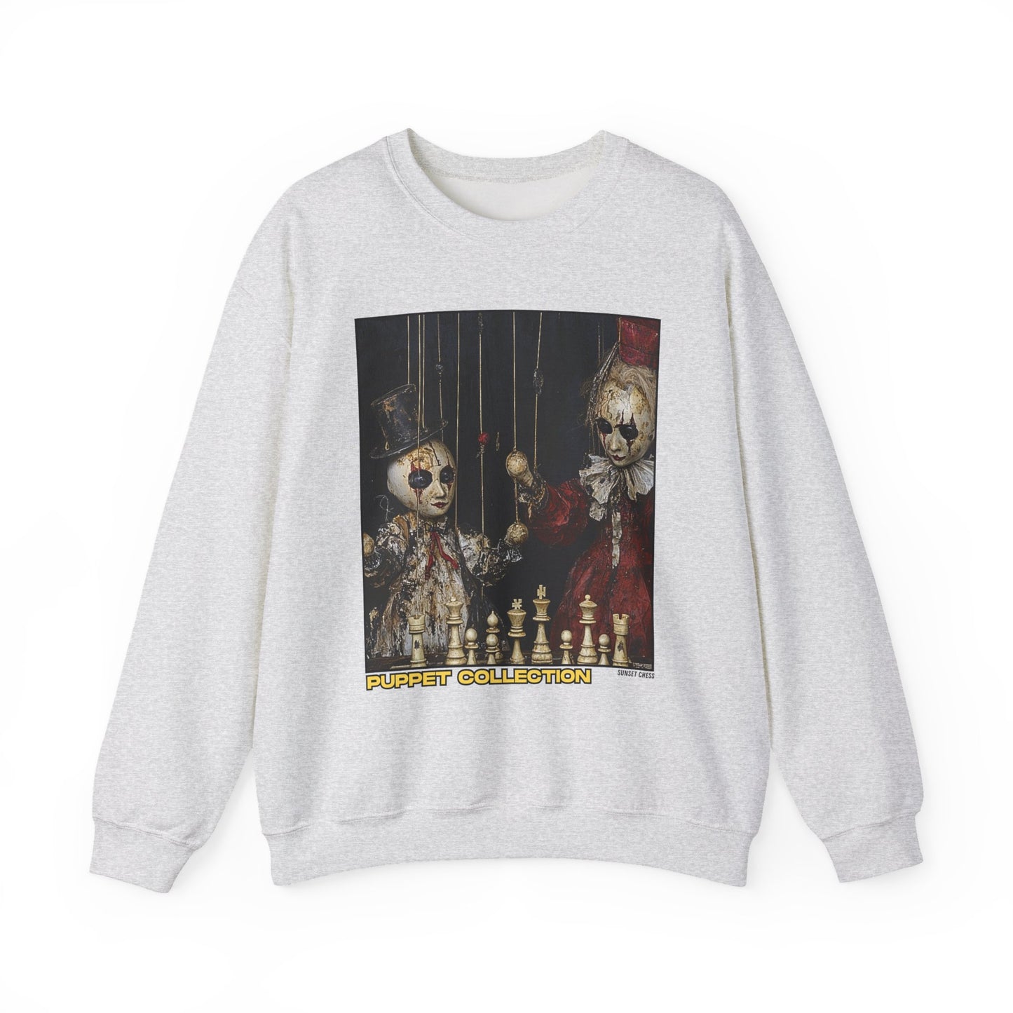A Puppets Duel - Gray Chess Crewneck Sweater