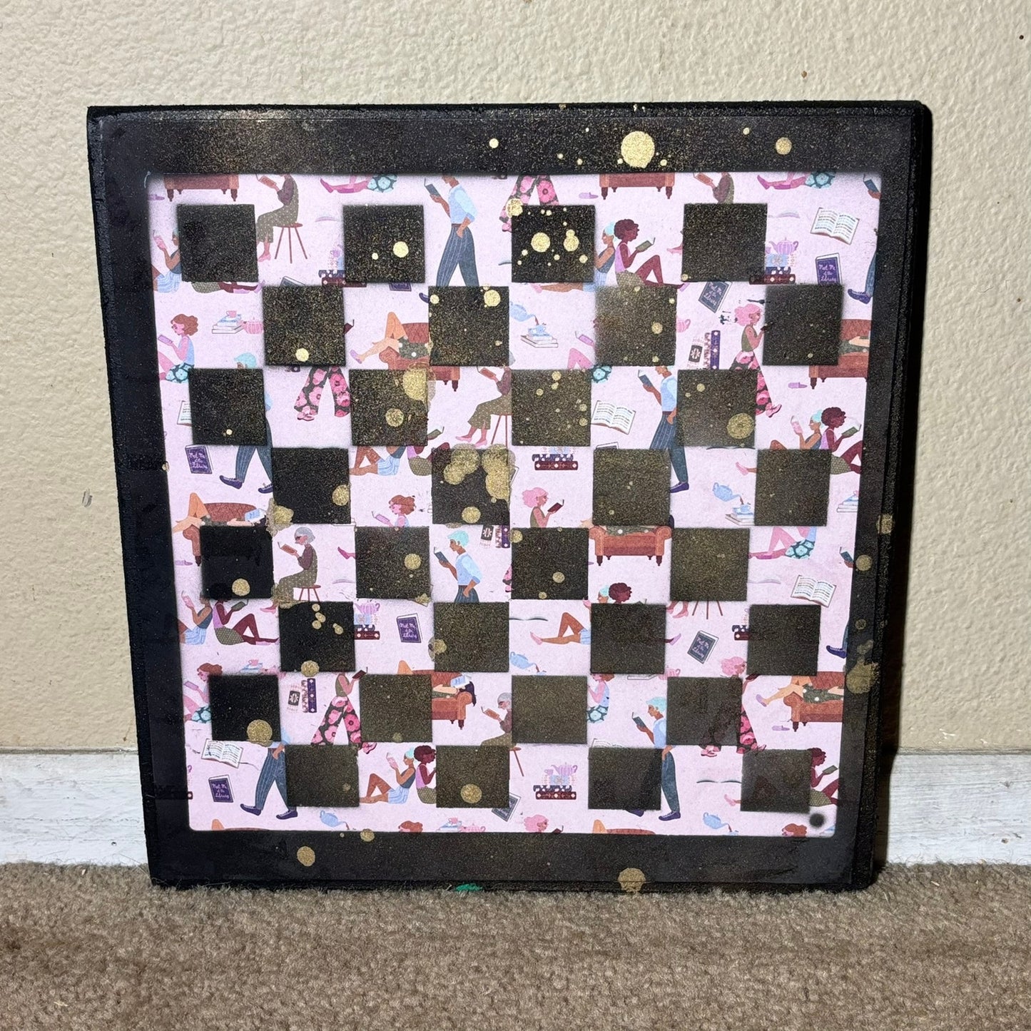 Pink Activities - Scrapbook Chess Board