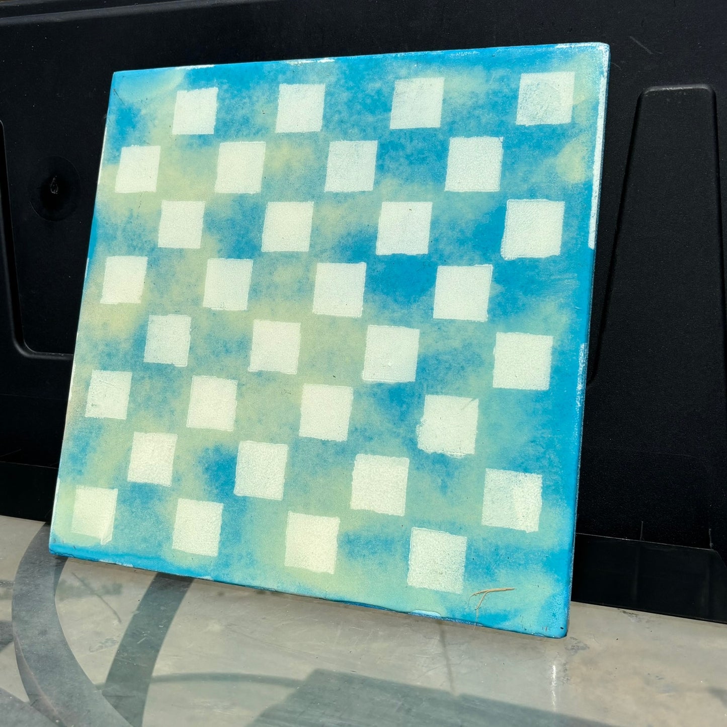 Cloudy Sky Blue - Resin Coated Chess Board