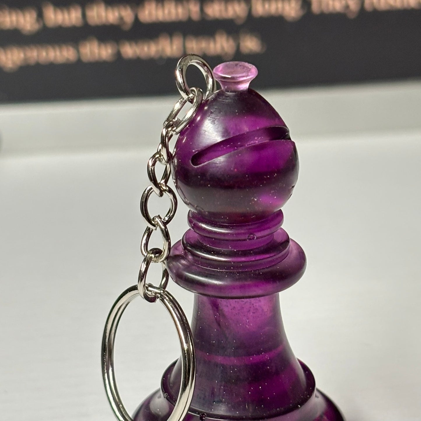 Mystic Purple Bishop - Handmade Resin Keychain - Large Edition